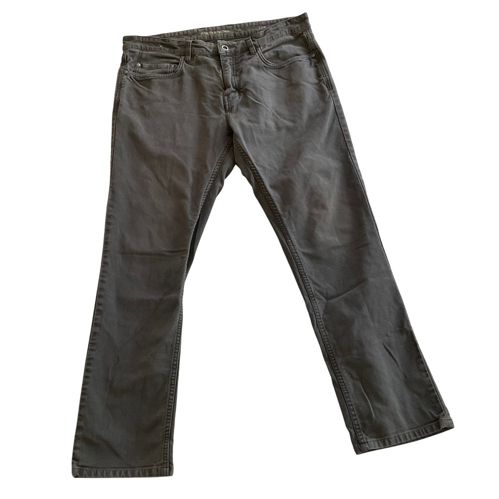 Rodd & Gunn Straight Fit Jeans Mens 35R Gray Cotton Blend Stretch Italian Fabric